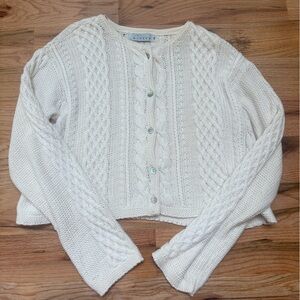 Willow Cream Cable Knit Cardigan